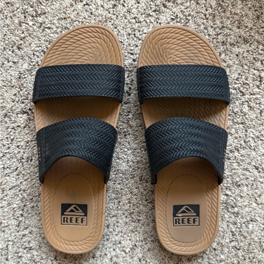 Reef Black and Brown Slide Sandals